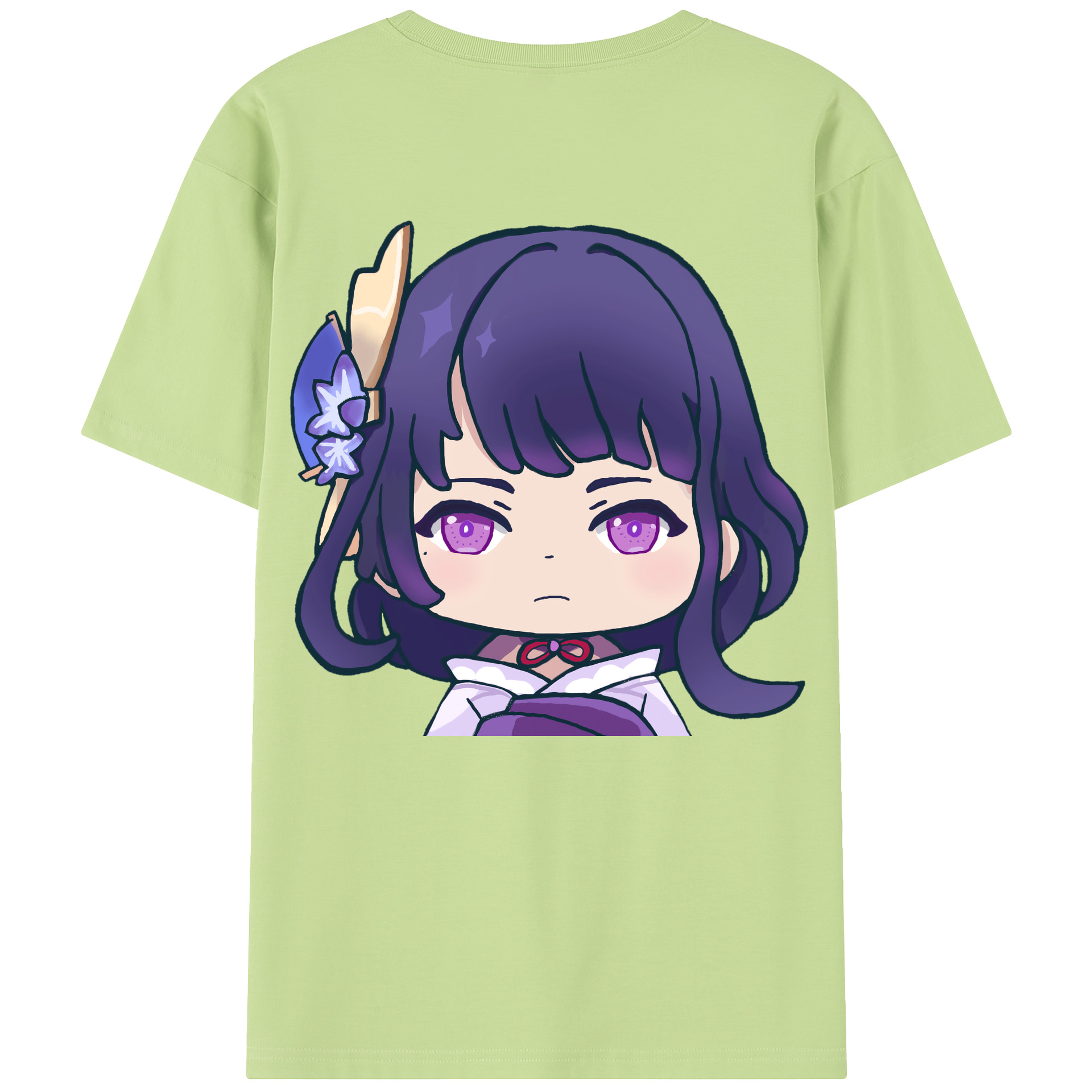 げんし神 雷電将軍 らいでんしょうぐん genshin Raiden Shogun 綿100％半袖Tシャツ（背面プリント）